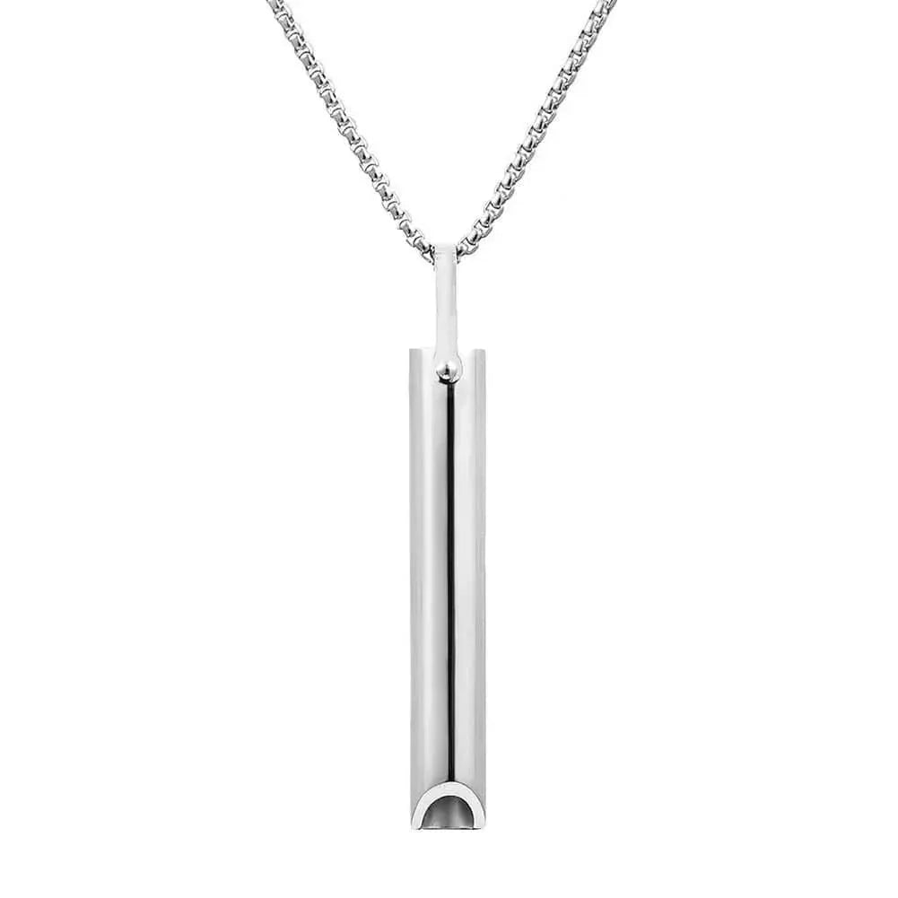 Stainless Steel Breathing Pendant Necklace – Adjustable Exhale Flow Jewelry - GiftWave.co