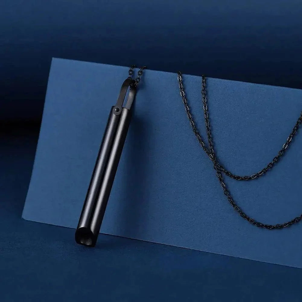 Stainless Steel Breathing Pendant Necklace – Adjustable Exhale Flow Jewelry - GiftWave.co