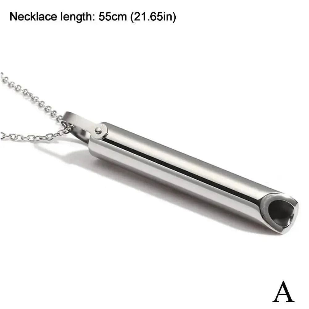 Stainless Steel Breathing Pendant Necklace – Adjustable Exhale Flow Jewelry - GiftWave.co