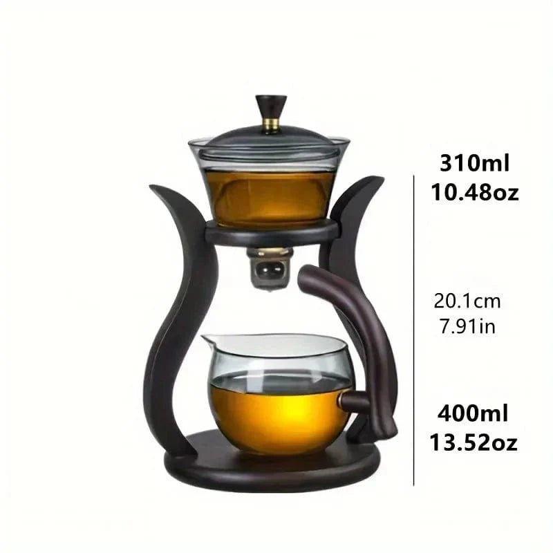 ZenFlow Chinese Glass Tea Set – Magnetic Switch Infuser Teapot - Damsona