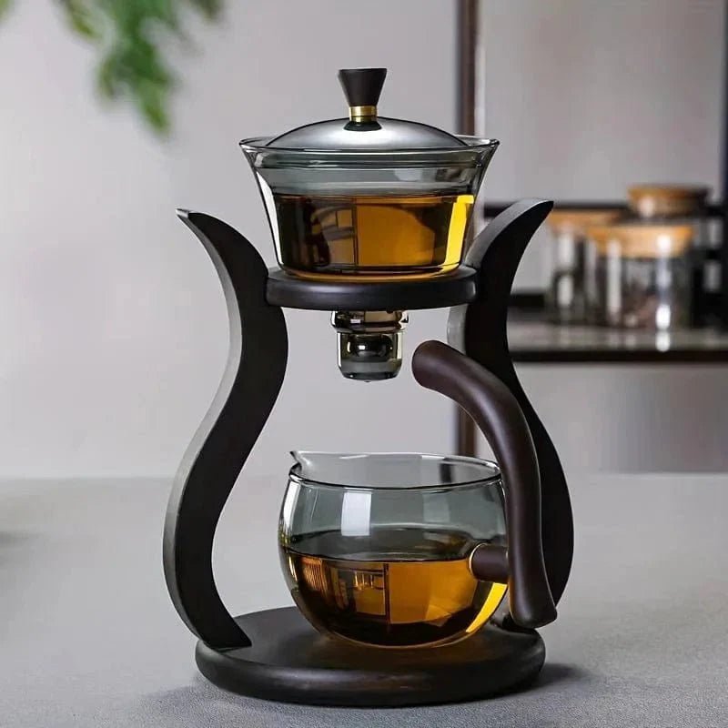 ZenFlow Chinese Glass Tea Set – Magnetic Switch Infuser Teapot - Damsona