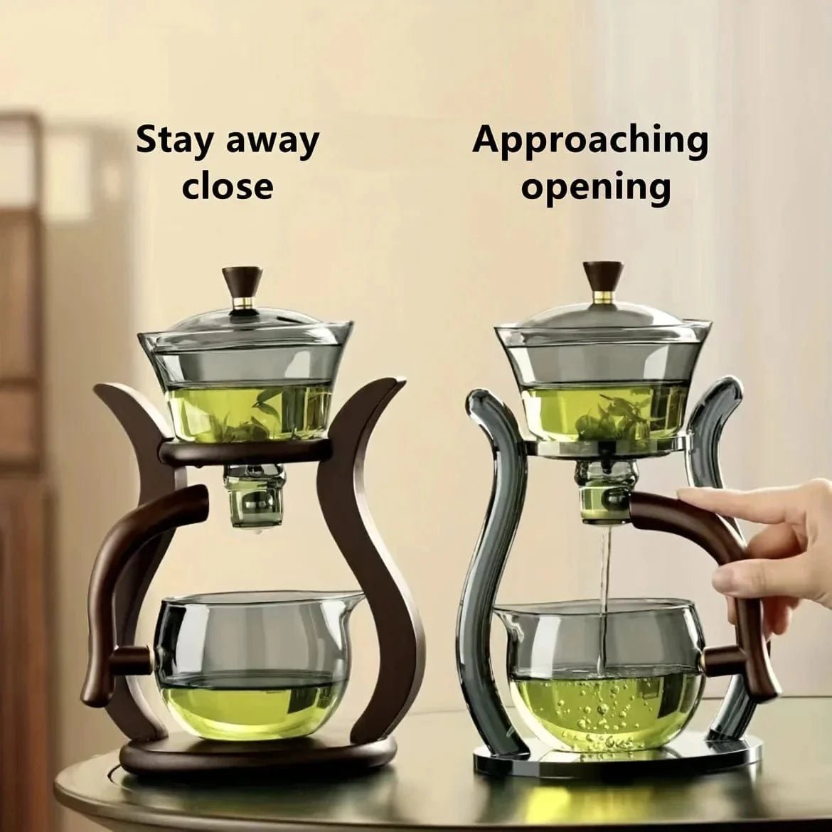 ZenFlow Chinese Glass Tea Set – Magnetic Switch Infuser Teapot - Damsona